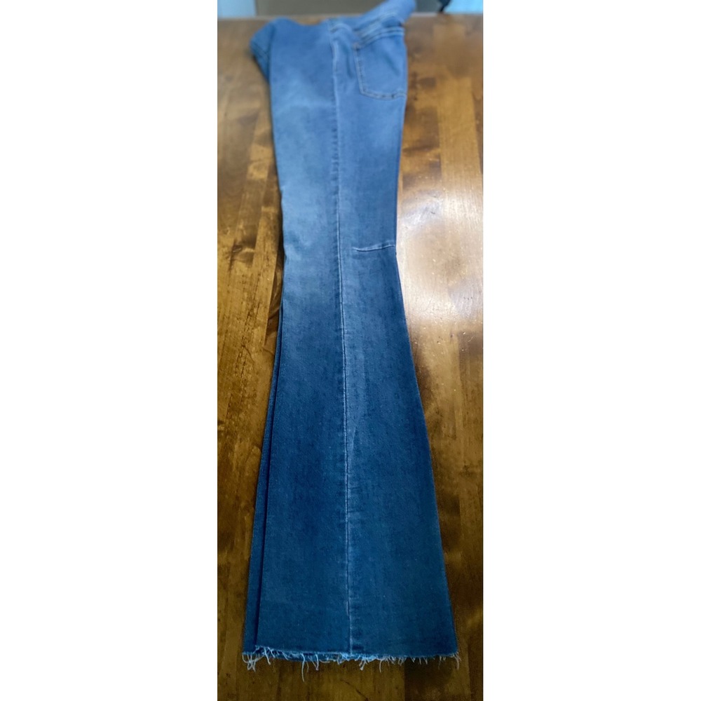 Free People We The Free Penny Pull On Flare Jeans Raw Hem Blue Womens 29 - Picture 9 of 13